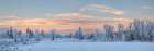 Wyoming, Jackson. Grand Teton NP. Dawn over the parks Moose Junction entrance on a frosty morning Art Print